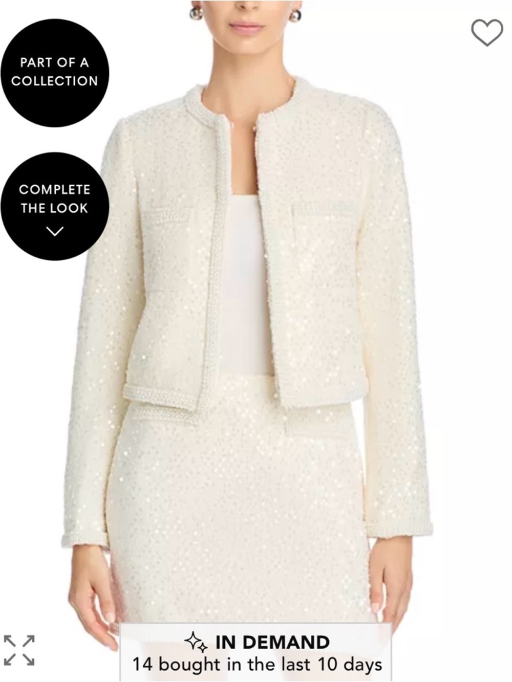 Aqua Ivory Sequin Mini Skirt